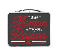 Fabulous Lunch Box Métal Argenté pour Sandwich et Snack - Une Maman a Toujours Raison Expression Humour Mère - Boîte à Goûter Aluminium Gamelle Rigide Style Rétro Imprimée en France