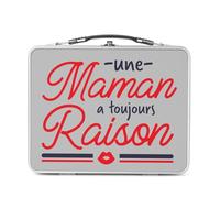 Fabulous Lunch Box Métal Argenté pour Sandwich et Snack - Une Maman a Toujours Raison Expression Humour Mère - Boîte à Goûter Aluminium Gamelle Rigide Style Rétro Imprimée en France