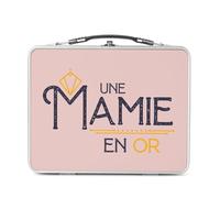 Fabulous Lunch Box Métal Argenté pour Sandwich et Snack - Une Mamie en Or Grand-Mère Amour Famille - Boîte à Goûter Aluminium Gamelle Rigide Style Rétro Imprimée en France