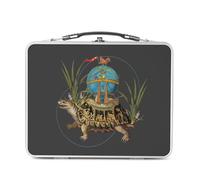 Fabulous Lunch Box Métal Argenté pour Sandwich et Snack - Vaisseau Tortue Collage Art Surréalisme Jules Verne Fantastique - Boîte à Goûter Aluminium Gamelle Rigide Style Rétro Imprimée en France