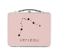 Fabulous Lunch Box Métal Argenté pour Sandwich et Snack - Verseau Etoile Signe Astrologie Constellation Minimaliste - Boîte à Goûter Aluminium Gamelle Rigide Style Rétro Imprimée en France