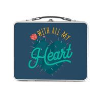 Fabulous Lunch Box Métal Argenté pour Sandwich et Snack - With All My Heart Plants Cactus Desert - Boîte à Goûter Aluminium Gamelle Rigide Style Rétro Imprimée en France