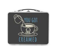 Fabulous Lunch Box Métal Argenté pour Sandwich et Snack - You Got Creamed Coffee Cream Milk - Boîte à Goûter Aluminium Gamelle Rigide Style Rétro Imprimée en France