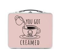 Fabulous Lunch Box Métal Argenté pour Sandwich et Snack - You Got Creamed Coffee Cream Milk - Boîte à Goûter Aluminium Gamelle Rigide Style Rétro Imprimée en France