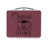 Fabulous Lunch Box Métal Argenté pour Sandwich et Snack - You Got Creamed Coffee Cream Milk - Boîte à Goûter Aluminium Gamelle Rigide Style Rétro Imprimée en France