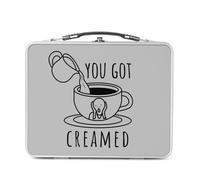 Fabulous Lunch Box Métal Argenté pour Sandwich et Snack - You Got Creamed Coffee Cream Milk - Boîte à Goûter Aluminium Gamelle Rigide Style Rétro Imprimée en France