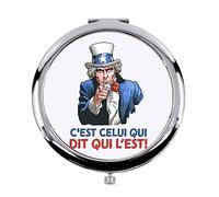Fabulous Miroir de Poche en métal Blanc - C'est Celui Qui Dit Qui l'est Humour Expression Enfant - (Diamètre 70 mm)