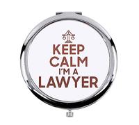 Fabulous Miroir de Poche en métal Blanc - Keep Calm I'm a Lawyer Parodie Métier Job Avocat - (Diamètre 70 mm)