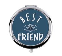 Fabulous Miroir de Poche en métal Bleu - Best Friend Meilleur Copain Fils Amitié Copain BFF - (Diamètre 70 mm)