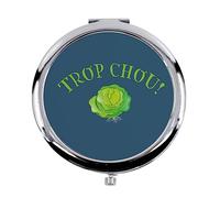 Fabulous Miroir de Poche en métal Bleu - Trop Chou Enfant Mignon Expression Drôle - (Diamètre 70 mm)