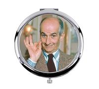 Fabulous Miroir de Poche en Métal - Louis De Funes Acteur Francais Comedie - (Diamètre 70 mm)