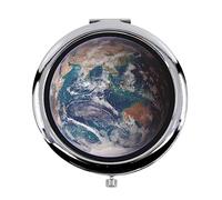 Fabulous Miroir de Poche en Métal - Terre Photo Satellite Planete Asie Australie Vue De l'espace - (Diamètre 70 mm)