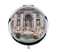 Fabulous Miroir de Poche en Métal - Vue de Rome Italie Fontaine de Trevi Patrimoine Mondial - (Diamètre 70 mm)