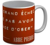 Fabulous Mug céramique Abbe Pierre Echec Courage Citation Blanc G