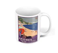 Fabulous Mug Céramique Antibes Plage France Affiche Poster Vintage Tourisme Art Deco 30's