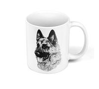 Fabulous Mug Céramique Berger Allemand Gros Chien Art Encre Noir et Blanc Mignon