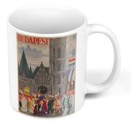Fabulous Mug céramique Budapest Hongrie Affiche Vintage Blanc G
