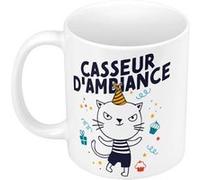 Fabulous Mug céramique Chat Casseur d'Ambiance Blanc G