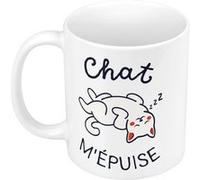 Fabulous Mug céramique Chat m'épuise Blanc G