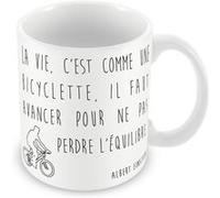 Fabulous Mug céramique Citations Einstein la Vie c'Est Comme une Bicyclette Blanc G