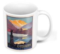 Fabulous Mug céramique Col Saint Bernard Montagne Affiche Vintage Blanc G
