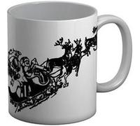 Fabulous Mug céramique Dessin Traineau Du Pere Noel Rennes Nuit de Noel Blanc G