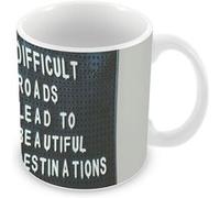 Fabulous Mug céramique Difficult Roads Lead to Beautiful Destination Blanc G