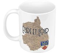 Fabulous Mug céramique Eure et Loir carte ancienne Blanc G