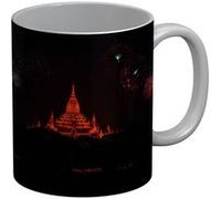 Fabulous Mug céramique Feu D'Artifice devant le Temple de L'Ananda Blanc G