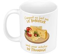 Fabulous Mug céramique Fromage - L'argent ne Fait Pas le Bonheur Blanc G