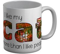 Fabulous Mug céramique I like My Cat More Than I Like People Blanc G
