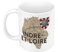 Fabulous Mug céramique Indre et Loire carte ancienne Blanc G