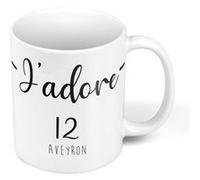 Fabulous Mug céramique J'Adore 12 Aveyron Departement Blanc G