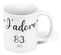 Fabulous Mug céramique J'Adore 83 Var Departement Toulon Blanc G
