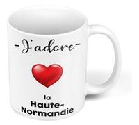 Fabulous Mug céramique J'adore La Haute Normandie Region Rouen Blanc G