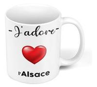 Fabulous Mug céramique J'adore L'Alsace Region Strasbourg Blanc G