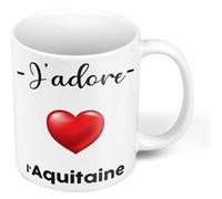 Fabulous Mug céramique J'adore L'Aquitaine Region Bordeaux Blanc G