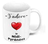Fabulous Mug céramique J'adore Le Midi Pyrenees Region Toulouse Blanc G