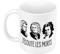 Fabulous Mug céramique J'écoute les morts Bach Mozart Beethoven Blanc G