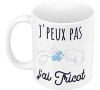 Fabulous Mug céramique J'peux pas j'ai Tricot Blanc G