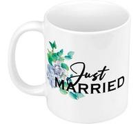 Fabulous Mug céramique Just MarriedFleurs Bleues Blanc G
