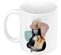 Fabulous Mug céramique La Joconde et la Boulangerie Blanc G