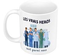 Fabulous Mug céramique Les Vrais Héros - Médecin Infirmière Urgentiste Blanc G