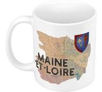 Fabulous Mug céramique Maine et Loire carte ancienne Blanc G