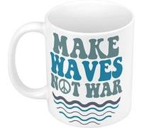 Fabulous Mug céramique Make Waves Not War Blanc G