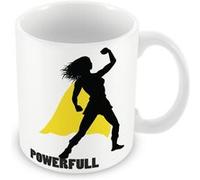 Fabulous Mug céramique Maman Powerfull Super Héros Femme Cape Jaune Blanc G