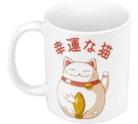 Fabulous Mug céramique Maneki Neko Chat Blanc G