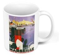 Fabulous Mug céramique Marseille Bateaux Affiche Vintage Blanc G