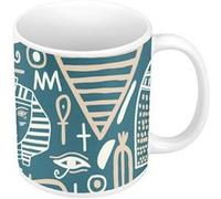Fabulous Mug céramique Motif Hieroglyphes Egyptiens Sombre Blanc G