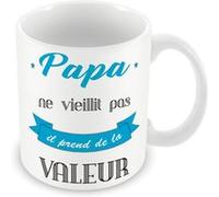 Fabulous Mug céramique Papa ne Vieillit Pas Il Prend de la Valeur Bleu Blanc G